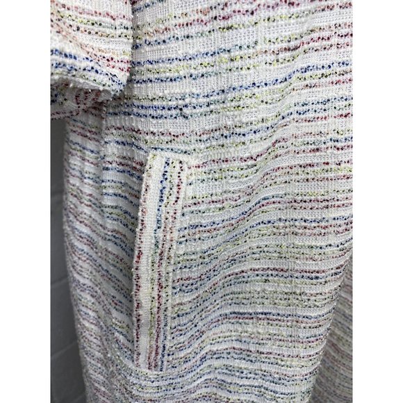 Ann Taylor Loft Rainbow Tweed Dress Medium Short Balloon Half Sleeve Pockets - Picture 4 of 11